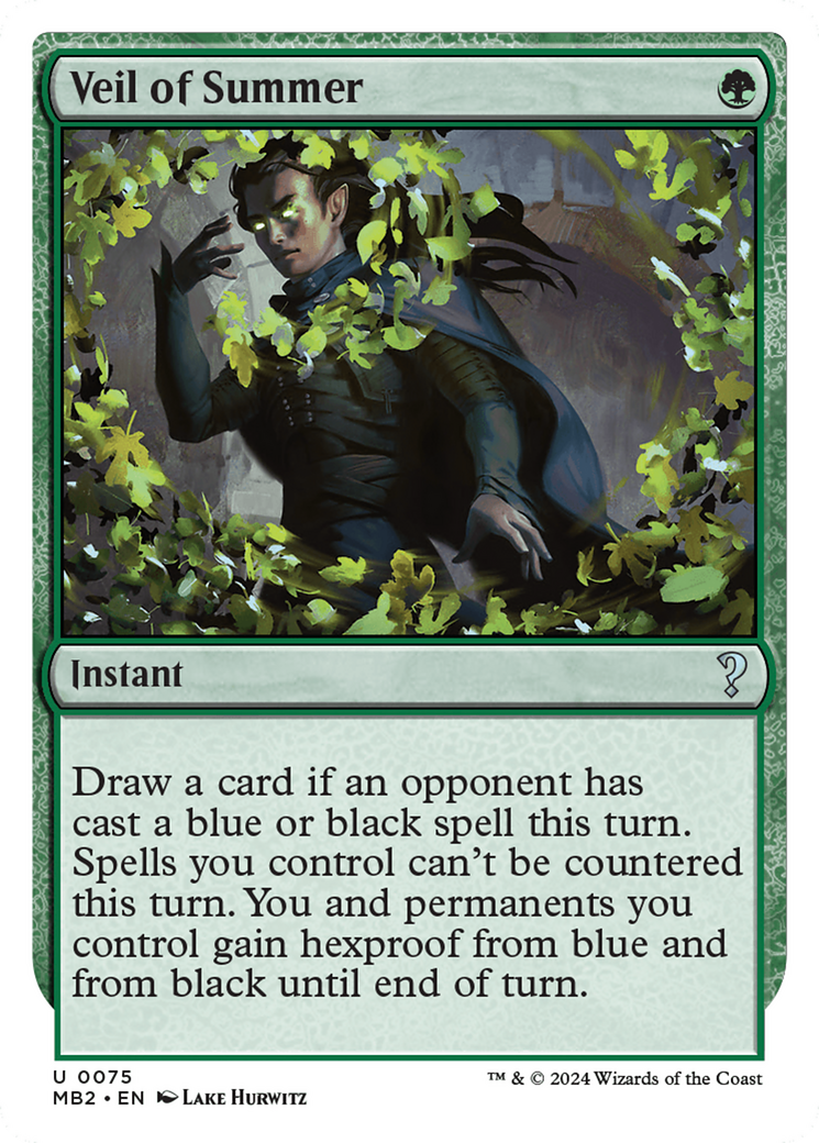 Veil of Summer (White Border) [Mystery Booster 2] | Jomio and Rueliete's Cards and Comics