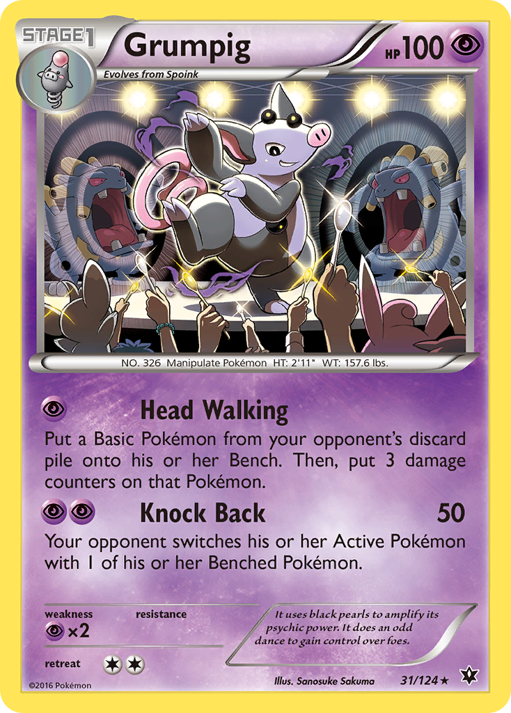 Grumpig (31/124) [XY: Fates Collide] | Jomio and Rueliete's Cards and Comics