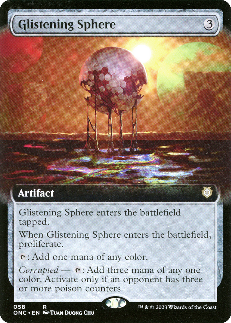 Glistening Sphere (Extended Art) [Phyrexia: All Will Be One Commander] | Jomio and Rueliete's Cards and Comics