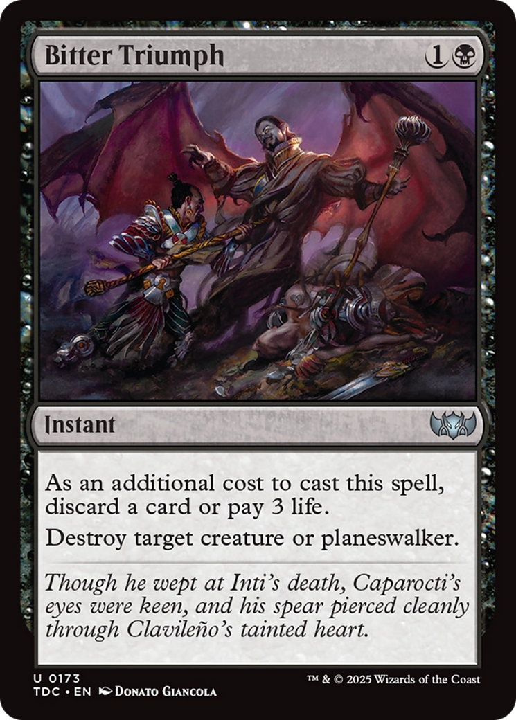 Bitter Triumph [Tarkir: Dragonstorm Commander] | Jomio and Rueliete's Cards and Comics