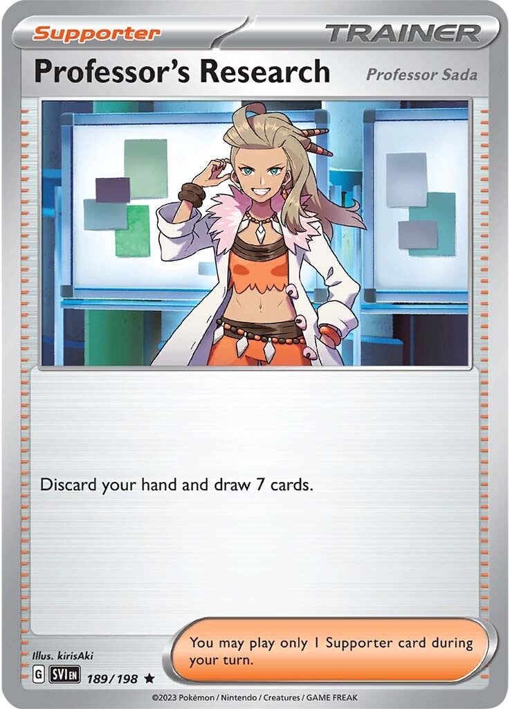 Professor's Research (Professor Sada) (189/198) [Scarlet & Violet: Base Set] | Jomio and Rueliete's Cards and Comics