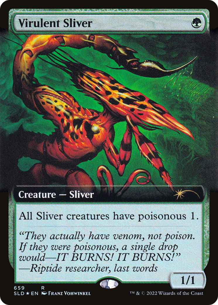 Virulent Sliver (Extended Art) (Step-and-Compleat Foil) [Secret Lair Drop Promos] | Jomio and Rueliete's Cards and Comics