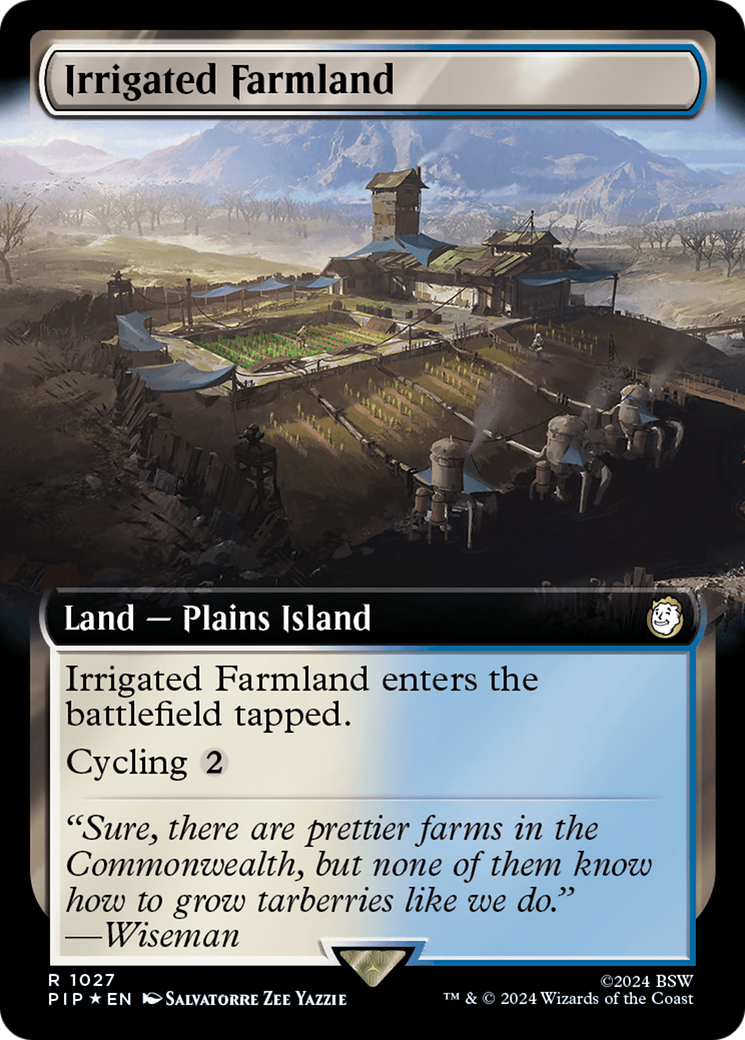 Irrigated Farmland (Extended Art) (Surge Foil) [Fallout] | Jomio and Rueliete's Cards and Comics