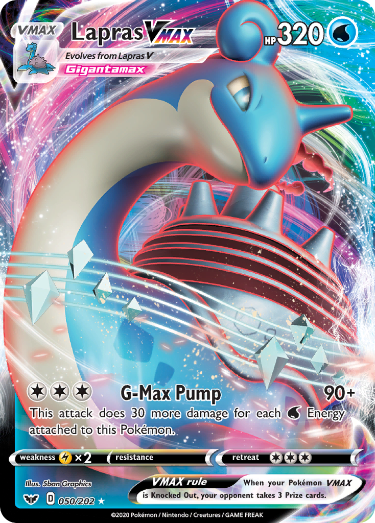 Lapras VMAX (050/202) [Sword & Shield: Base Set] | Jomio and Rueliete's Cards and Comics