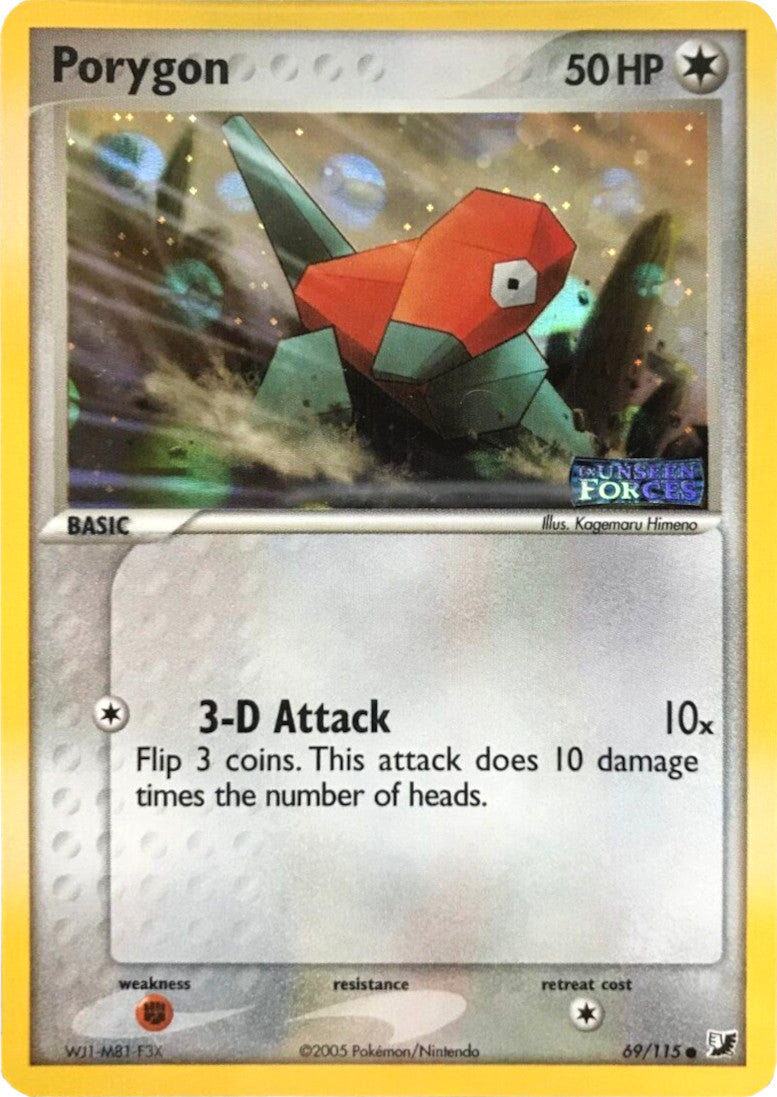 Porygon (69/115) (Stamped) [EX: Unseen Forces] | Jomio and Rueliete's Cards and Comics