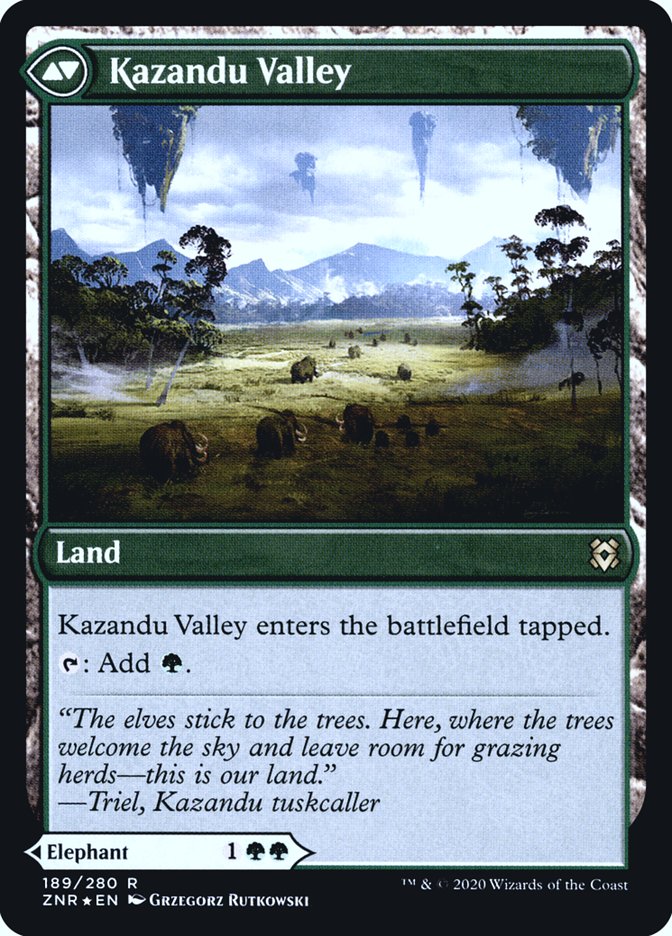 Kazandu Mammoth // Kazandu Valley [Zendikar Rising Prerelease Promos] | Jomio and Rueliete's Cards and Comics