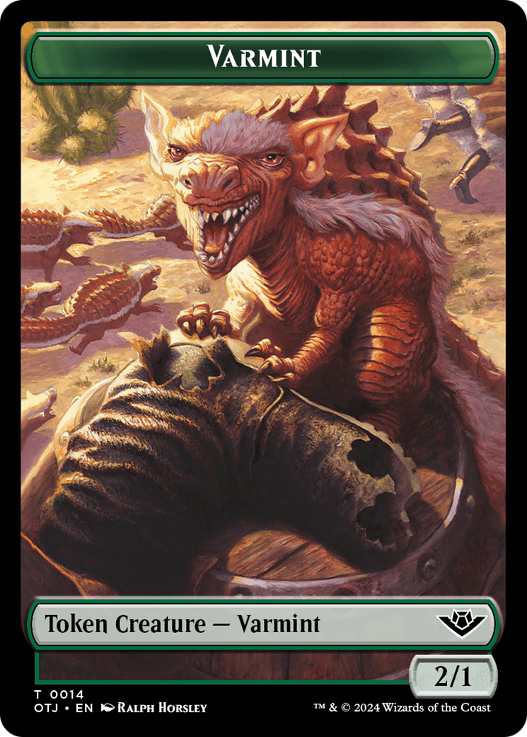 Treasure // Varmint Double-Sided Token [Outlaws of Thunder Junction Tokens] | Jomio and Rueliete's Cards and Comics