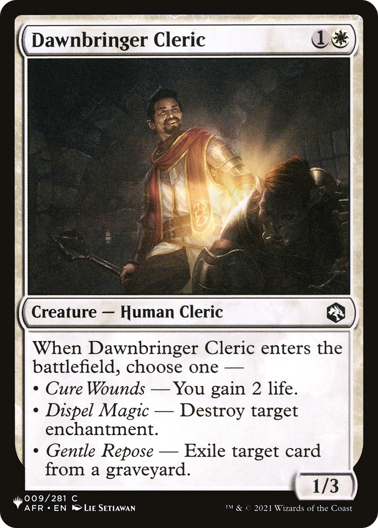 Dawnbringer Cleric [The List] | Jomio and Rueliete's Cards and Comics