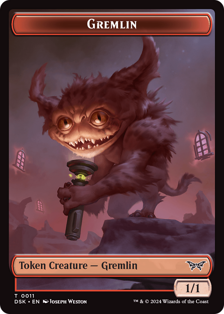 Gremlin // Manifest Double-Sided Token [Duskmourn: House of Horror Tokens] | Jomio and Rueliete's Cards and Comics