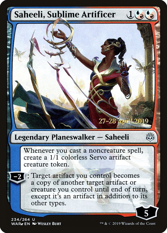 Saheeli, Sublime Artificer [War of the Spark Prerelease Promos] | Jomio and Rueliete's Cards and Comics