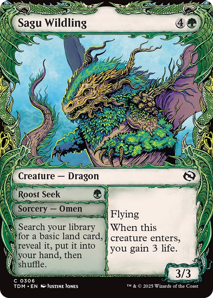 Sagu Wildling (Showcase) [Tarkir: Dragonstorm] | Jomio and Rueliete's Cards and Comics