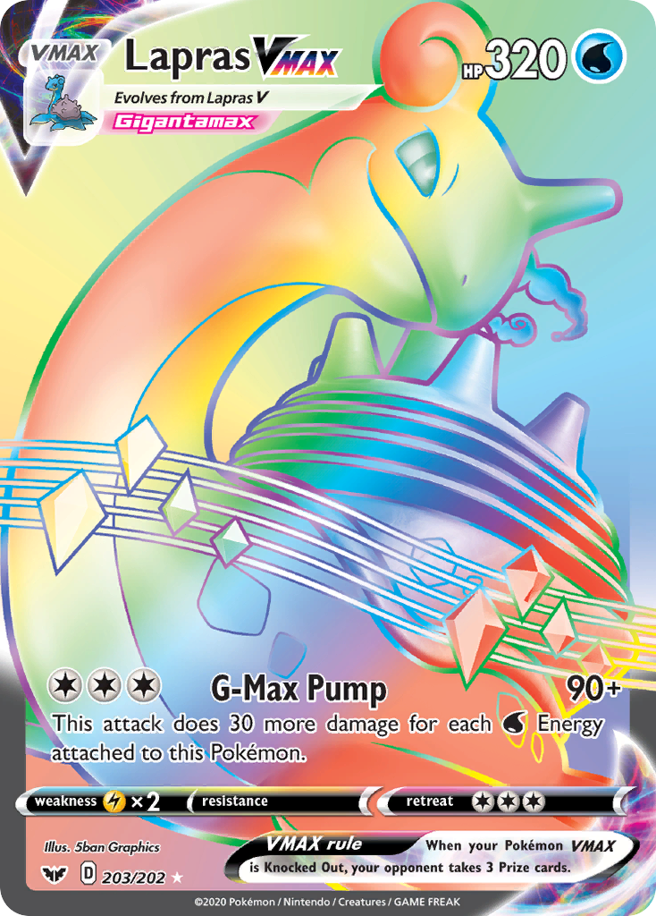 Lapras VMAX (203/202) [Sword & Shield: Base Set] | Jomio and Rueliete's Cards and Comics
