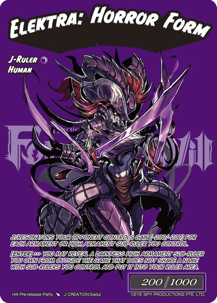 Elektra: Horror Form (H4 Pre-release Party) [Promo Cards] | Jomio and Rueliete's Cards and Comics