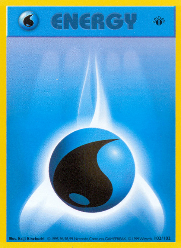 Water Energy (102/102) (Shadowless) [Base Set 1st Edition] | Jomio and Rueliete's Cards and Comics