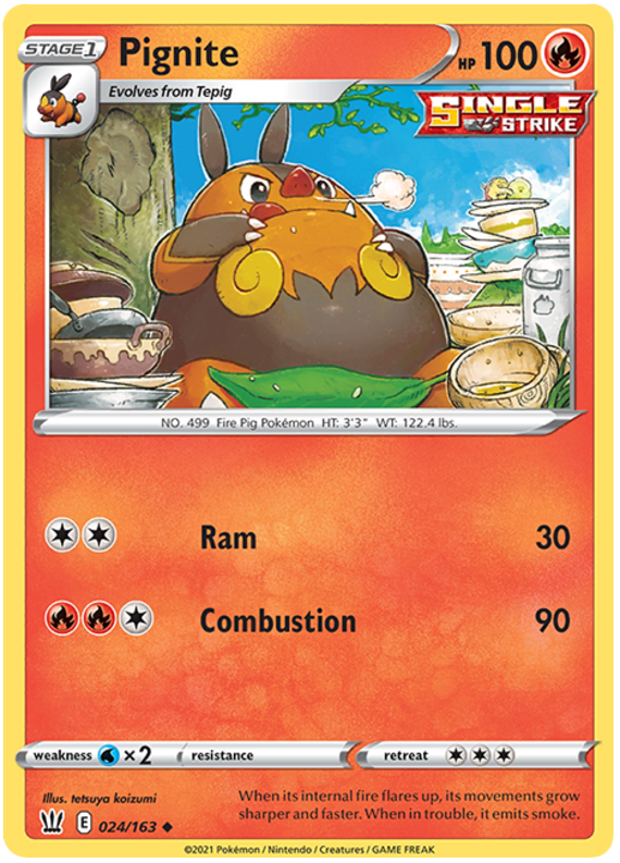 Pignite (024/163) [Sword & Shield: Battle Styles] | Jomio and Rueliete's Cards and Comics