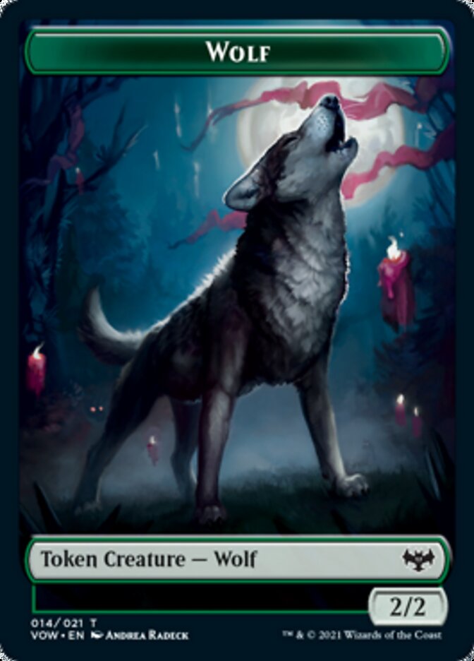 Zombie (008) // Wolf (014) Double-Sided Token [Innistrad: Crimson Vow Tokens] | Jomio and Rueliete's Cards and Comics