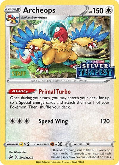 Archeops (SWSH272) (Prerelease) (Staff) [Sword & Shield: Black Star Promos] | Jomio and Rueliete's Cards and Comics