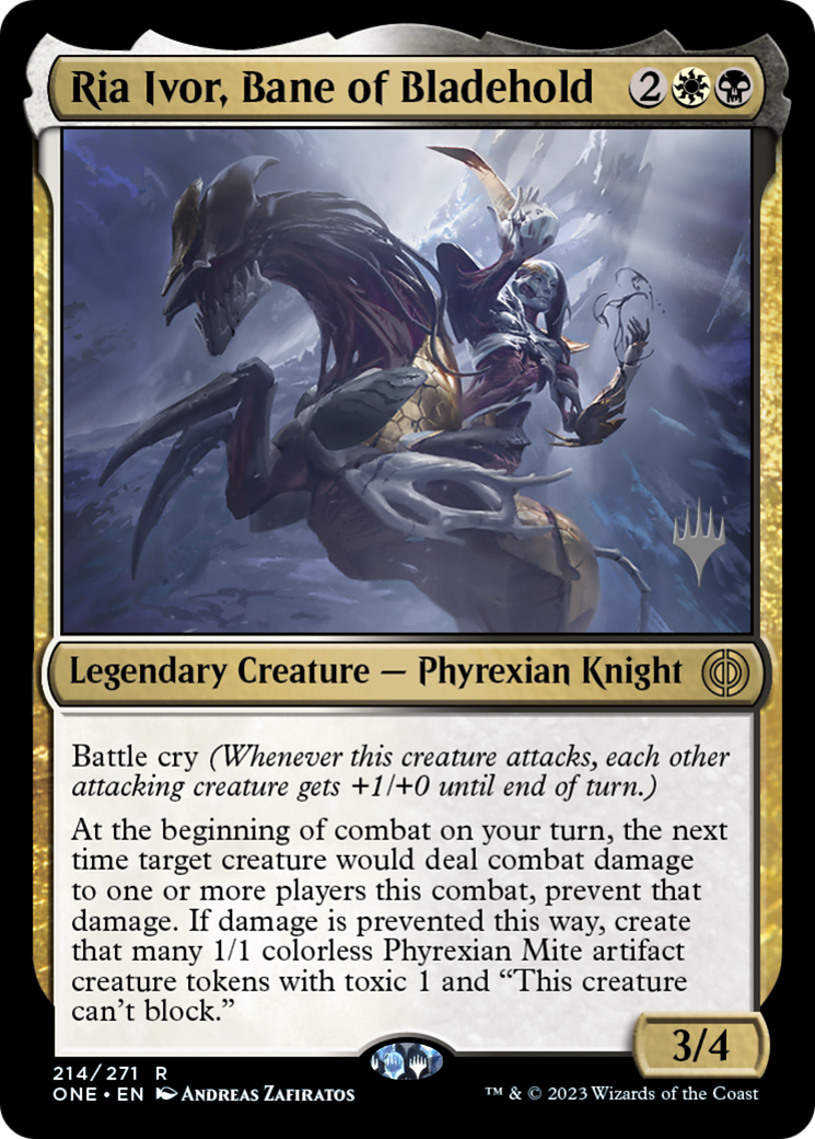 Ria Ivor, Bane of Bladehold (Promo Pack) [Phyrexia: All Will Be One Promos] | Jomio and Rueliete's Cards and Comics
