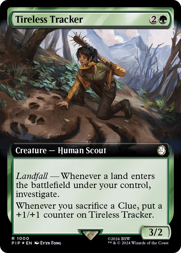 Tireless Tracker (Extended Art) (Surge Foil) [Fallout] | Jomio and Rueliete's Cards and Comics