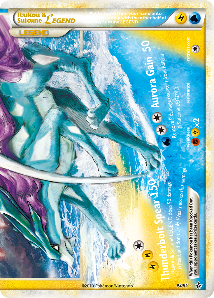 Raikou & Suicune LEGEND (93/95) [HeartGold & SoulSilver: Unleashed] | Jomio and Rueliete's Cards and Comics