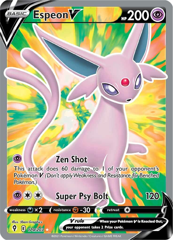 Espeon V (179/203) [Sword & Shield: Evolving Skies] | Jomio and Rueliete's Cards and Comics