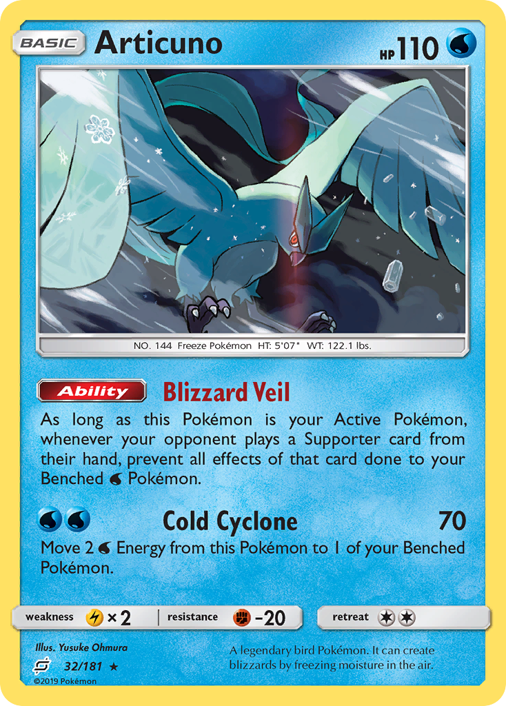 Articuno (32/181) [Sun & Moon: Team Up] | Jomio and Rueliete's Cards and Comics