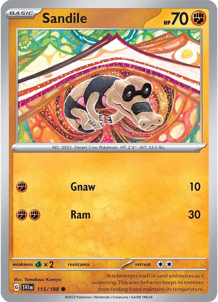 Sandile (115/198) [Scarlet & Violet: Base Set] | Jomio and Rueliete's Cards and Comics