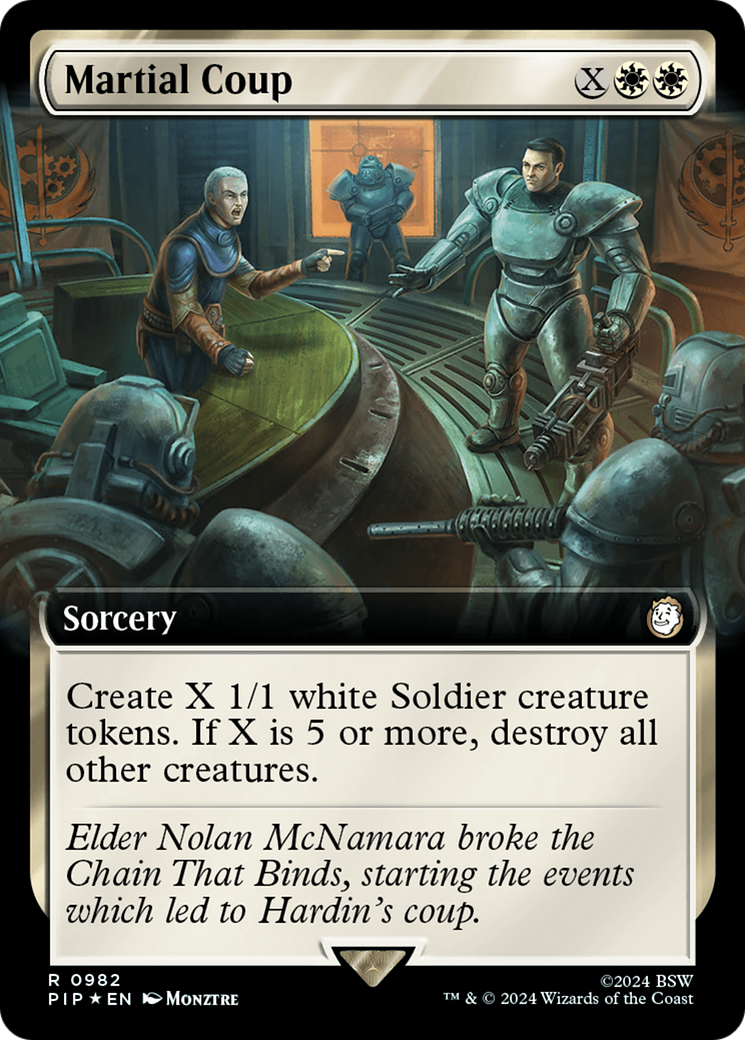 Martial Coup (Extended Art) (Surge Foil) [Fallout] | Jomio and Rueliete's Cards and Comics