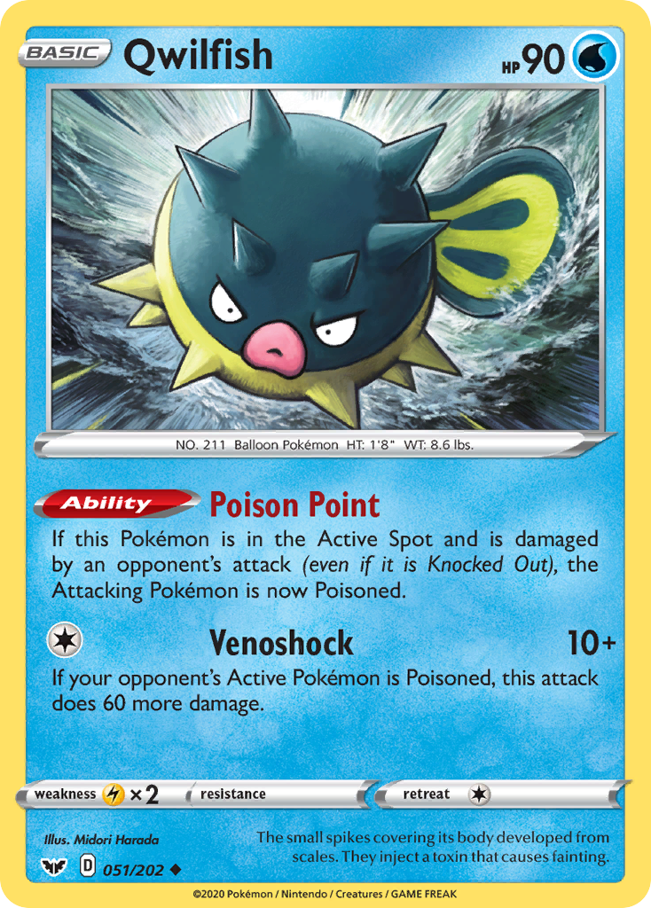Qwilfish (051/202) [Sword & Shield: Base Set] | Jomio and Rueliete's Cards and Comics