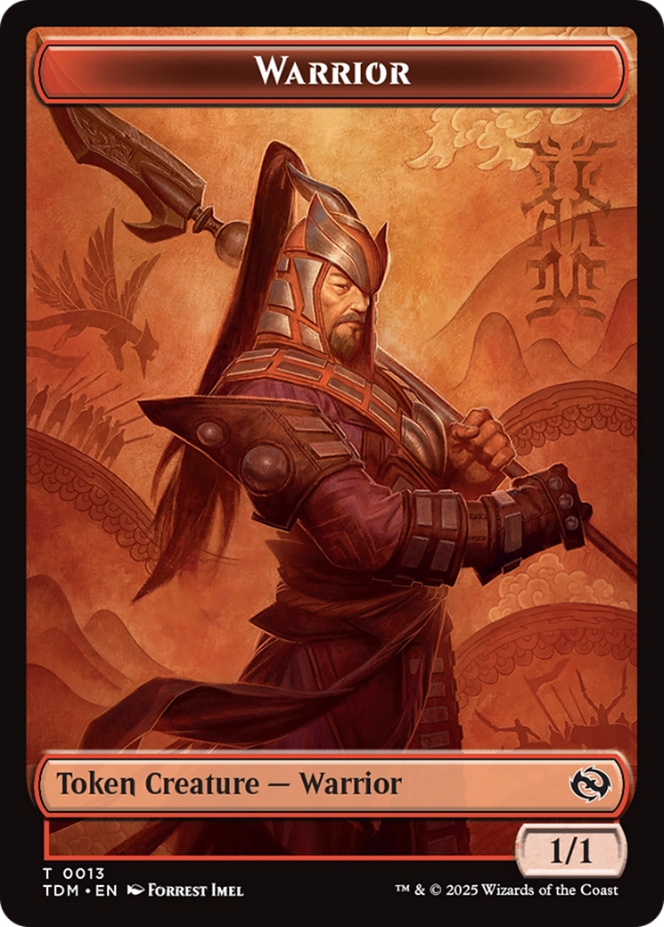 Dragon (0011) // Warrior Double-Sided Token [Tarkir: Dragonstorm Tokens] | Jomio and Rueliete's Cards and Comics