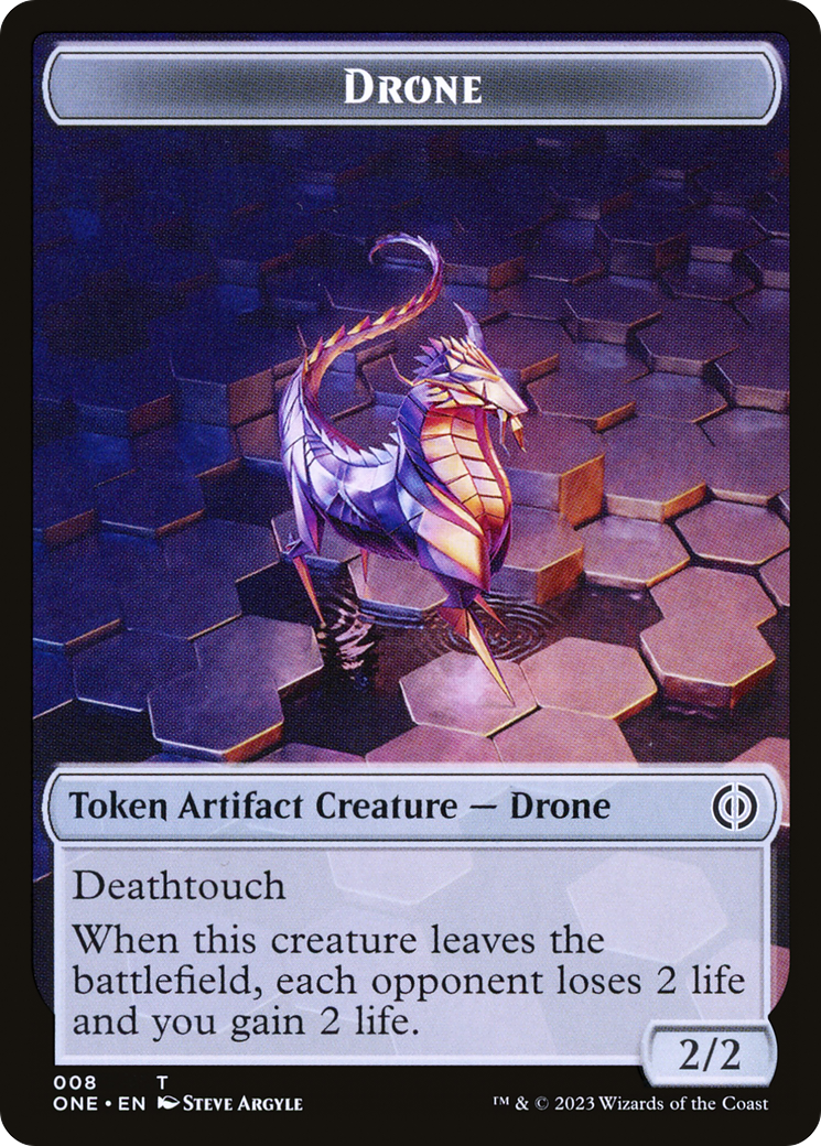 Phyrexian Goblin // Drone Double-Sided Token [Phyrexia: All Will Be One Tokens] | Jomio and Rueliete's Cards and Comics