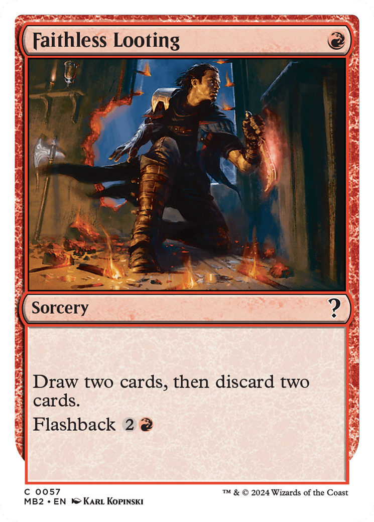 Faithless Looting (White Border) [Mystery Booster 2] | Jomio and Rueliete's Cards and Comics