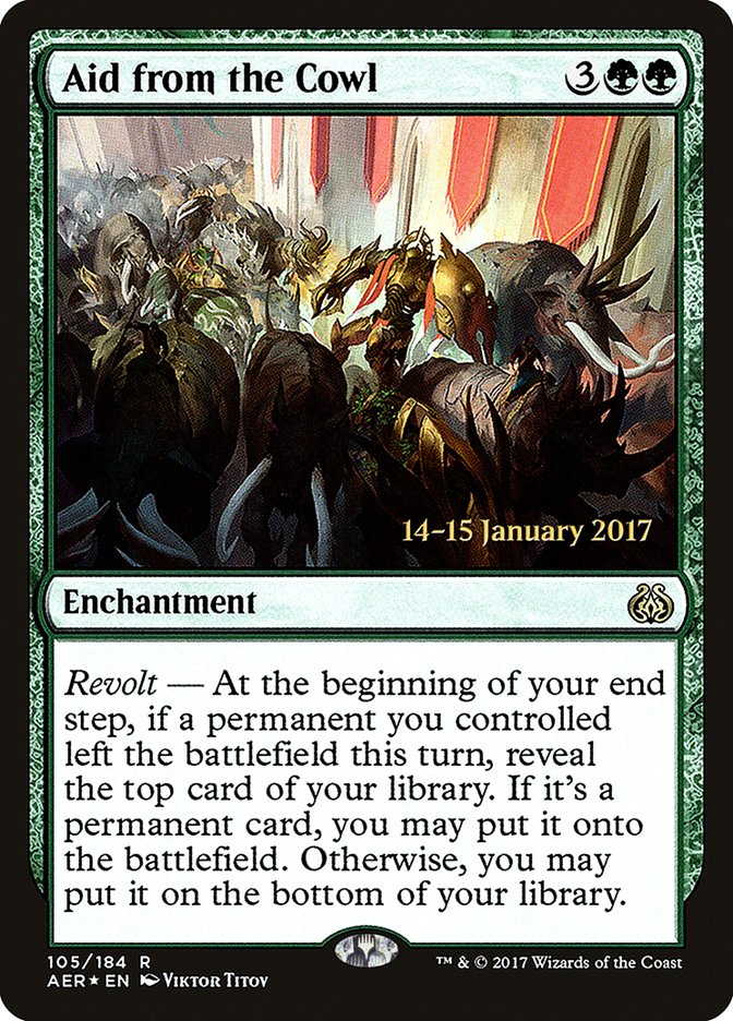 Aid from the Cowl [Aether Revolt Prerelease Promos] | Jomio and Rueliete's Cards and Comics