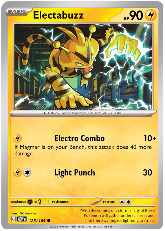 Electabuzz (125/165) [Scarlet & Violet 151] | Jomio and Rueliete's Cards and Comics