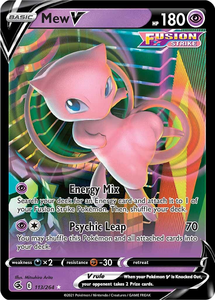 Mew V (113/264) [Sword & Shield: Fusion Strike] | Jomio and Rueliete's Cards and Comics