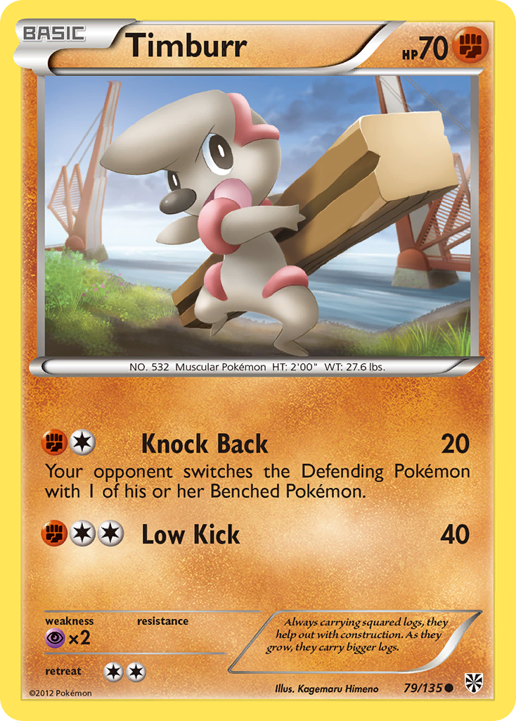 Timburr (79/135) [Black & White: Plasma Storm] | Jomio and Rueliete's Cards and Comics