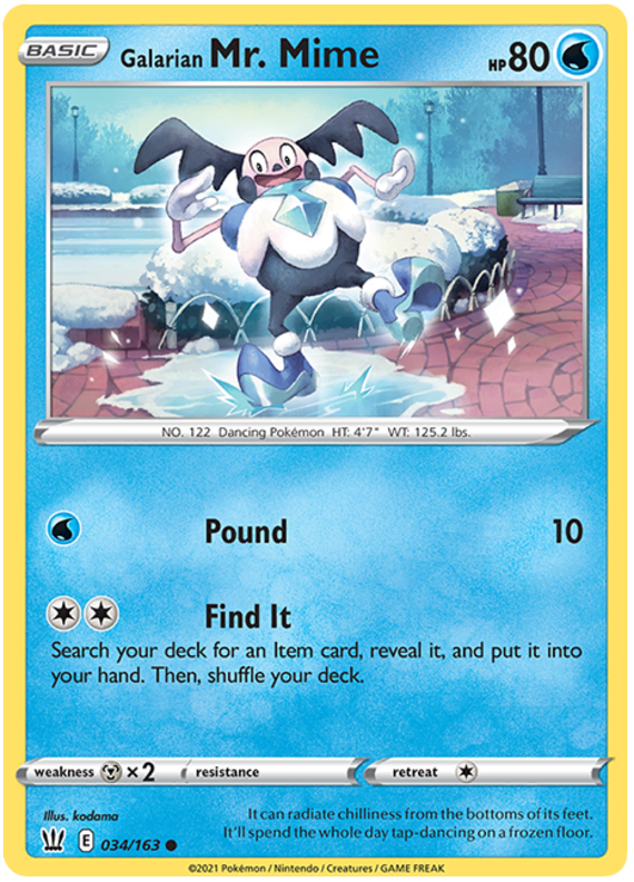Galarian Mr. Mime (034/163) [Sword & Shield: Battle Styles] | Jomio and Rueliete's Cards and Comics