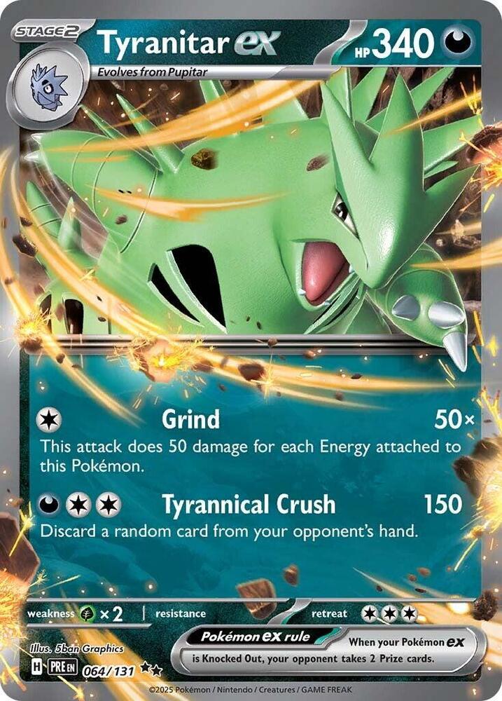 Tyranitar ex (064/131) [Scarlet & Violet: Prismatic Evolutions] | Jomio and Rueliete's Cards and Comics