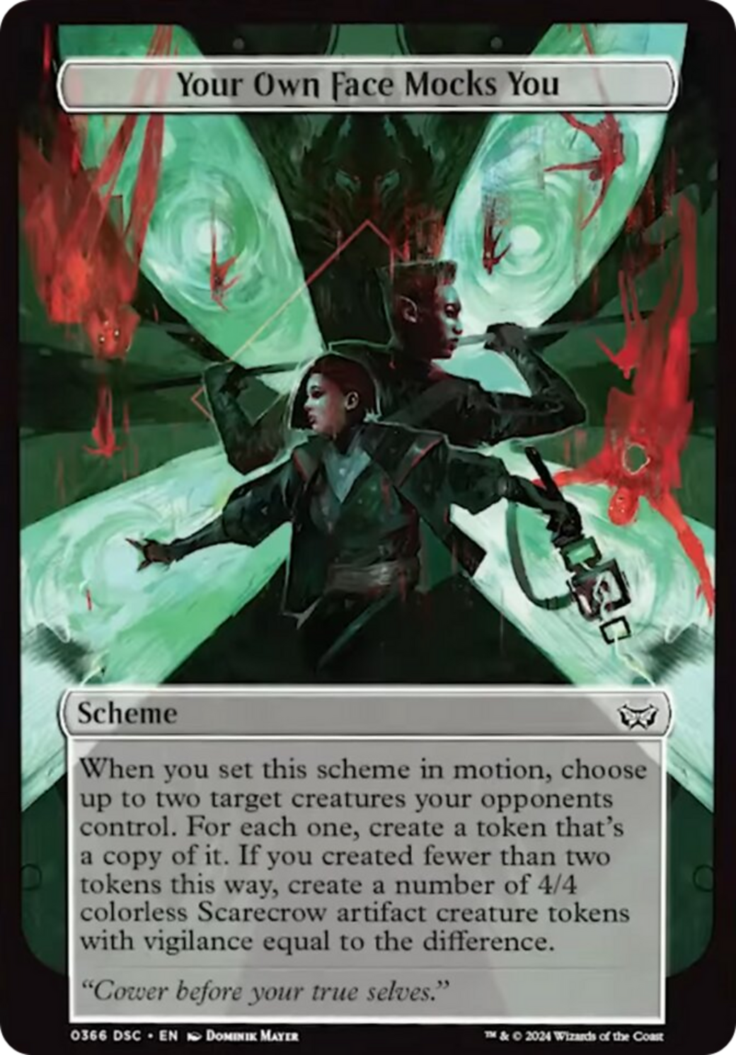 Your Own Face Mocks You (Full Art) [Duskmourn: Archenemy] | Jomio and Rueliete's Cards and Comics