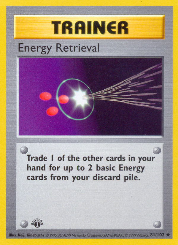 Energy Retrieval (81/102) (Shadowless) [Base Set 1st Edition] | Jomio and Rueliete's Cards and Comics