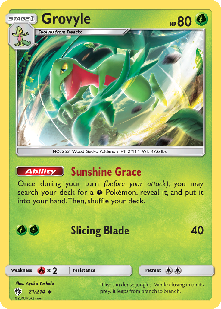Grovyle (21/214) [Sun & Moon: Lost Thunder] | Jomio and Rueliete's Cards and Comics
