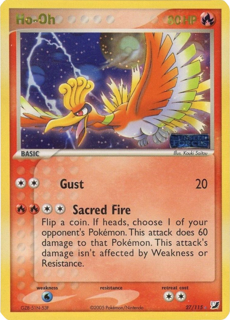Ho-Oh (27/115) (Stamped) [EX: Unseen Forces] | Jomio and Rueliete's Cards and Comics