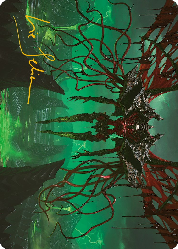 Archfiend of the Dross Art Card (Gold-Stamped Signature) [Phyrexia: All Will Be One Art Series] | Jomio and Rueliete's Cards and Comics