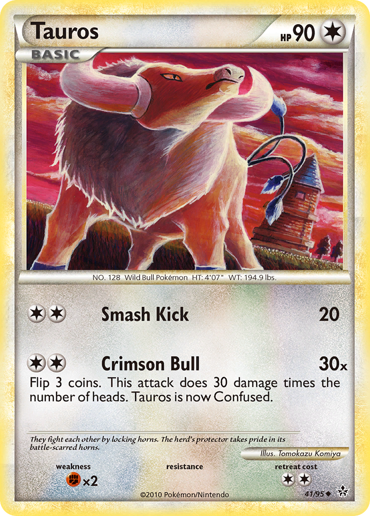 Tauros (41/95) [HeartGold & SoulSilver: Unleashed] | Jomio and Rueliete's Cards and Comics