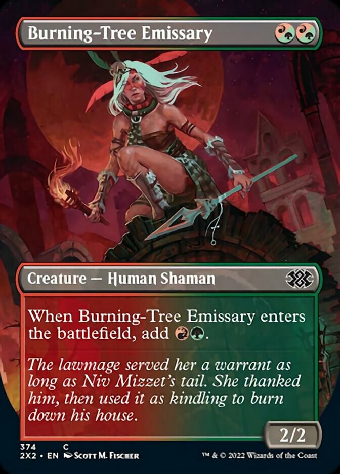 Burning-Tree Emissary (Borderless Alternate Art) [Double Masters 2022] | Jomio and Rueliete's Cards and Comics