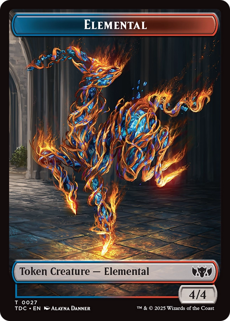 Elemental (0027) // Monk Double-Sided Token [Tarkir: Dragonstorm Commander Tokens] | Jomio and Rueliete's Cards and Comics