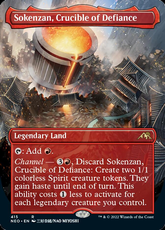 Sokenzan, Crucible of Defiance (Borderless Alternate Art) [Kamigawa: Neon Dynasty] | Jomio and Rueliete's Cards and Comics