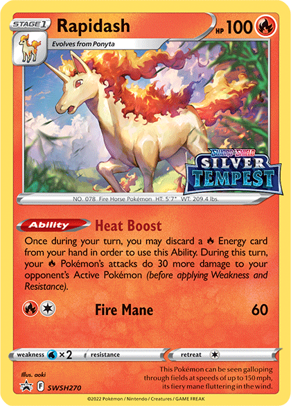 Rapidash (SWSH270) (Prerelease) [Sword & Shield: Black Star Promos] | Jomio and Rueliete's Cards and Comics