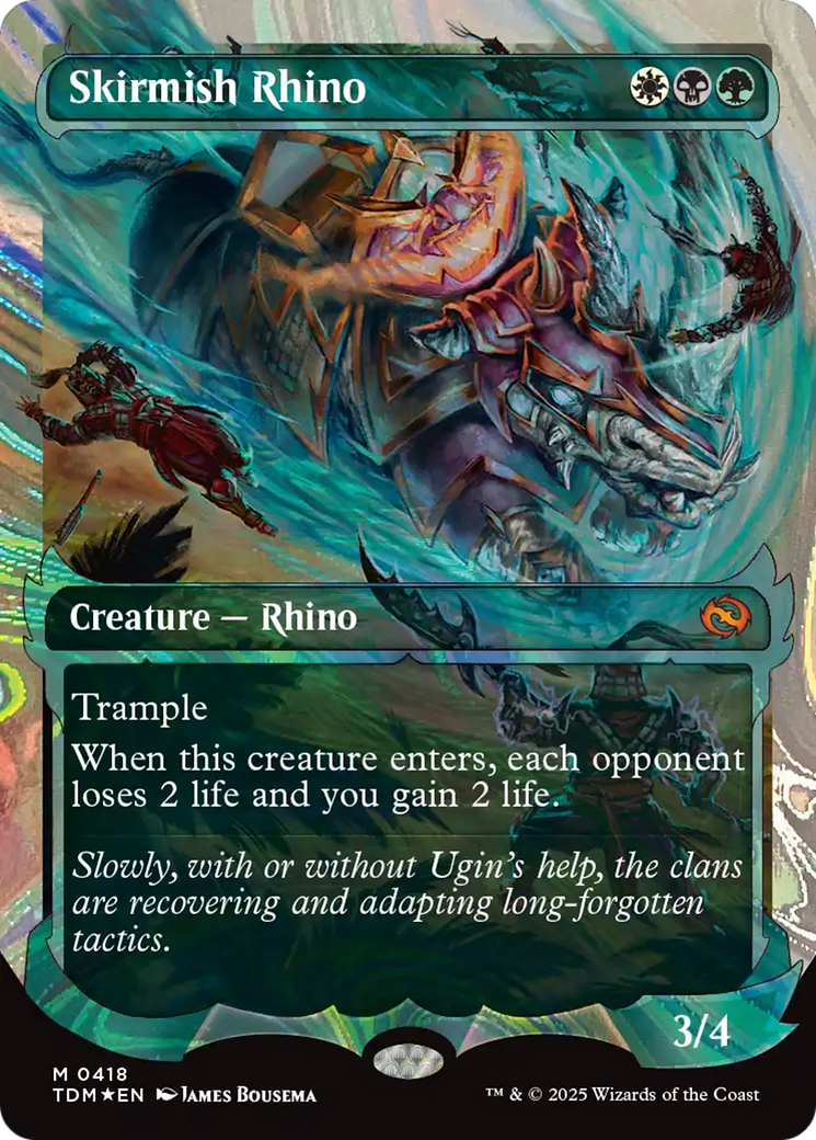 Skirmish Rhino (0418) (Showcase) (Halo Foil) [Tarkir: Dragonstorm] | Jomio and Rueliete's Cards and Comics