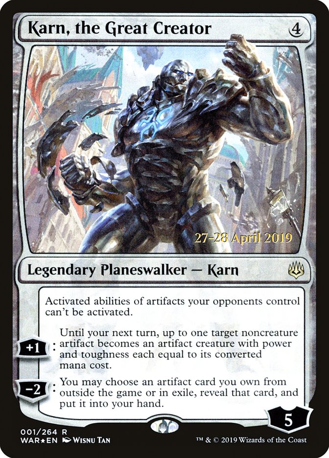 Karn, the Great Creator [War of the Spark Prerelease Promos] | Jomio and Rueliete's Cards and Comics